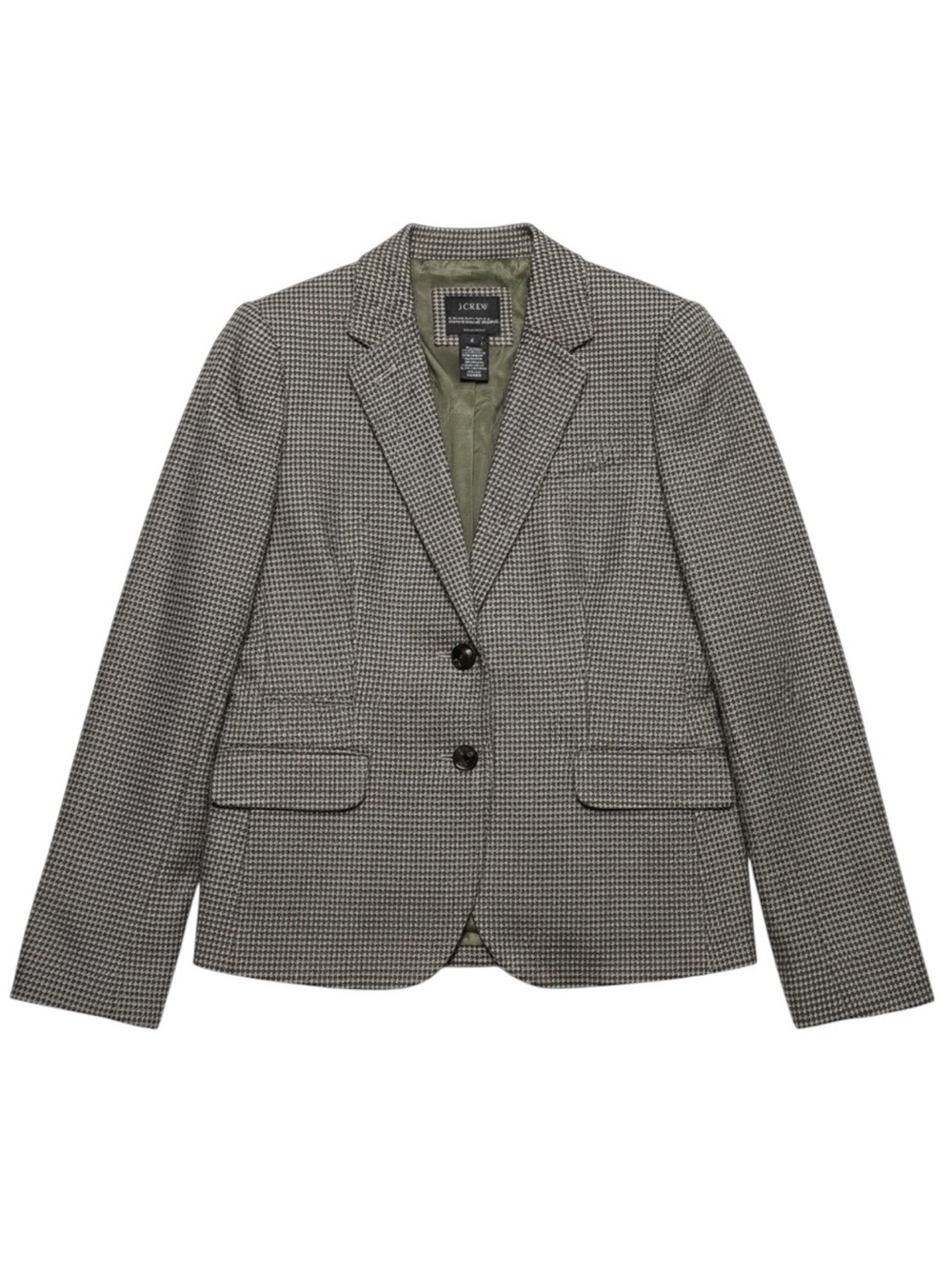 J. Crew Original Schoolboy Blazer Houndstooth Plaid Wool Size 6
